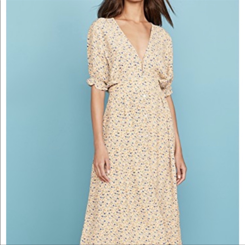 NWOT Faithfull the Brand Farrah Dress Yellow Size Medium!